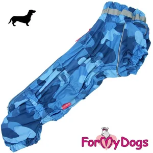 ForMyDogs Mäyräkoira pojan talvihaalari, sininen camokuosi