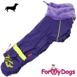 ForMyDogs mäyräkoira tytön talvihaalari, violetti