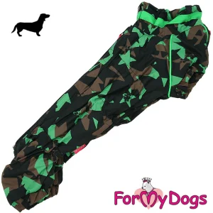 ForMyDogs talvihaalari mäyräkoira pojalle, vihreä camokuosi
