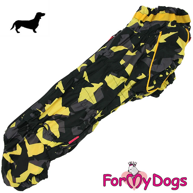 ForMyDogs talvihaalari mäyräkoira tytölle, keltainen camokuosi
