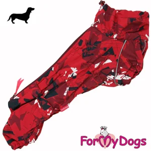 ForMyDogs talvihaalari mäyräkoira tytölle, punainen