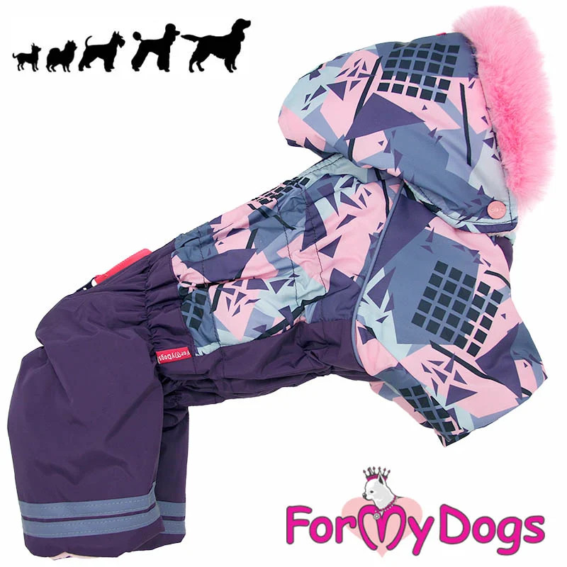 ForMyDogs talvihaalari tyttökoiralle, vaaleanpunainen/violetti