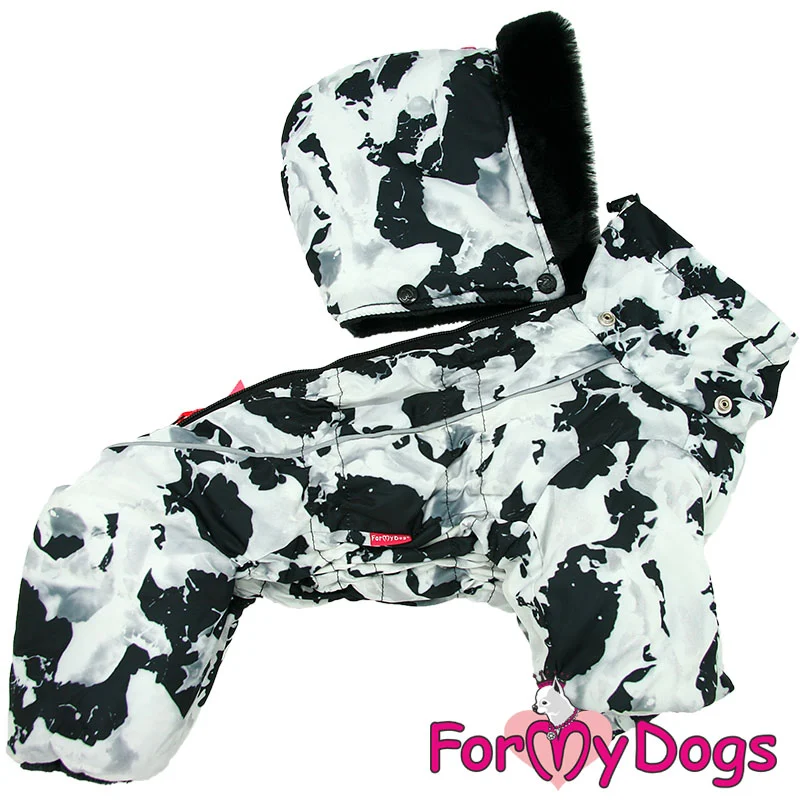 ForMyDogs talvihaalari uroskoiralle, mustavalkoinen - Image 2