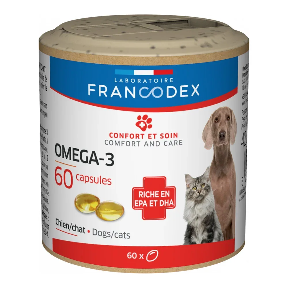 Francodex omega-3 60tabs. EPA (18%) DHA (12%) kalaöljystä
