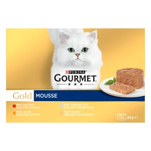 Gold Mousse m盲rk盲ruoka kissalle 12x85g