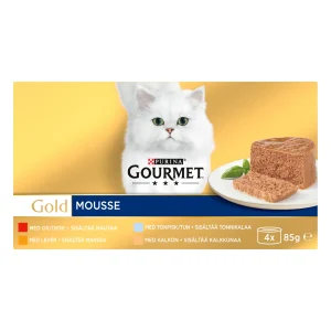 Gold Mousse m盲rk盲ruoka kissalle 4x85g