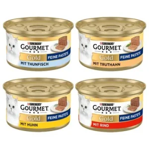 Gourmet Gold Fine Paté -lajitelma 48 x 85 g lajitelma: kana, kalkkuna, nauta & tonnikala