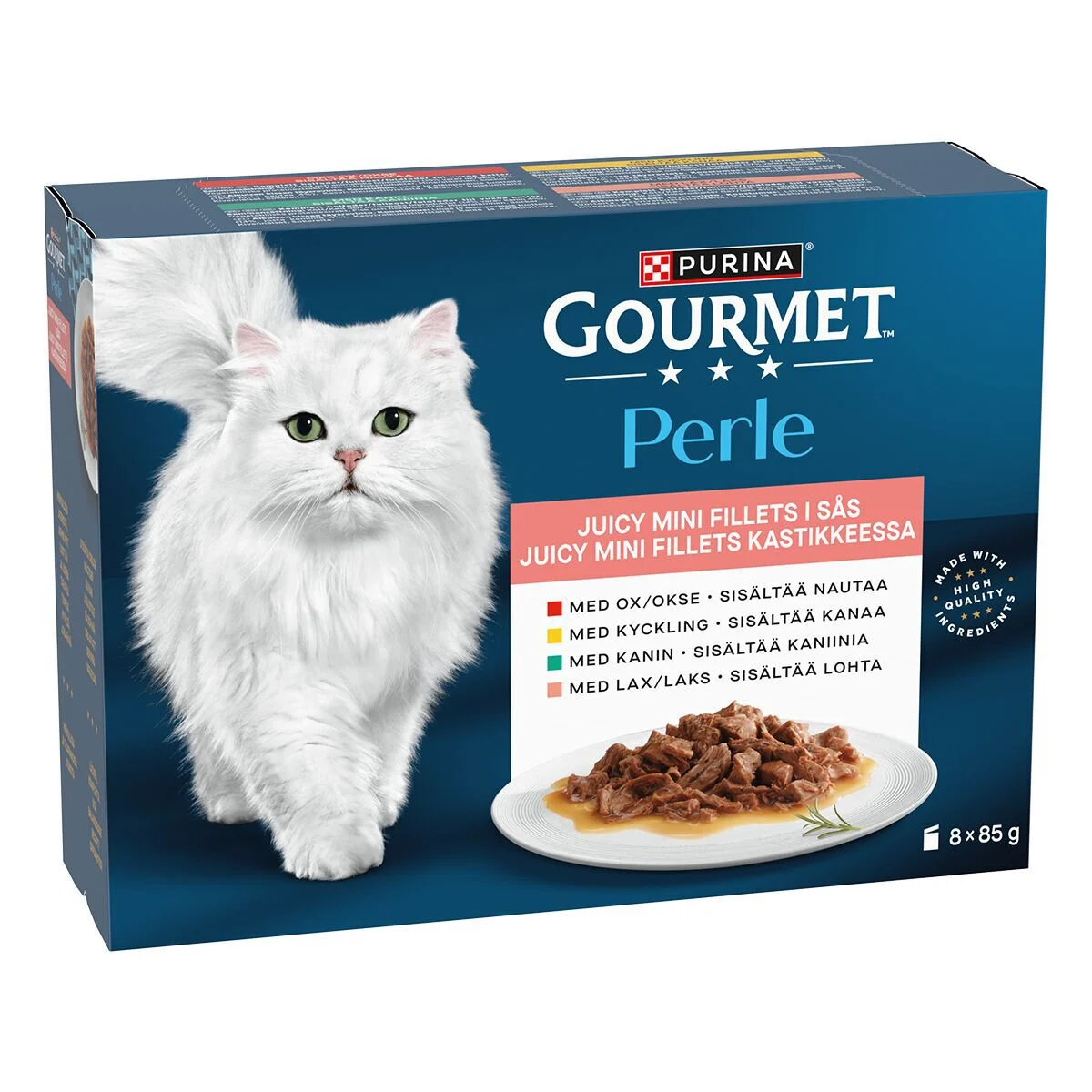 Gourmet Mini Fillets Lihaa ja kalaa kastikkeessa 8 x 85 g