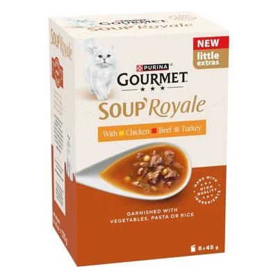 Gourmet Soup Royale 24 x 45 g -megapakkus lihavalikoima (3 makua)
