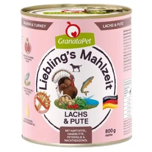GranataPet Liebling's Mahlzeit 6 x 800 g lohi ja kalkkuna & peruna, ruusunmarja, persilja ja helokkiöljy