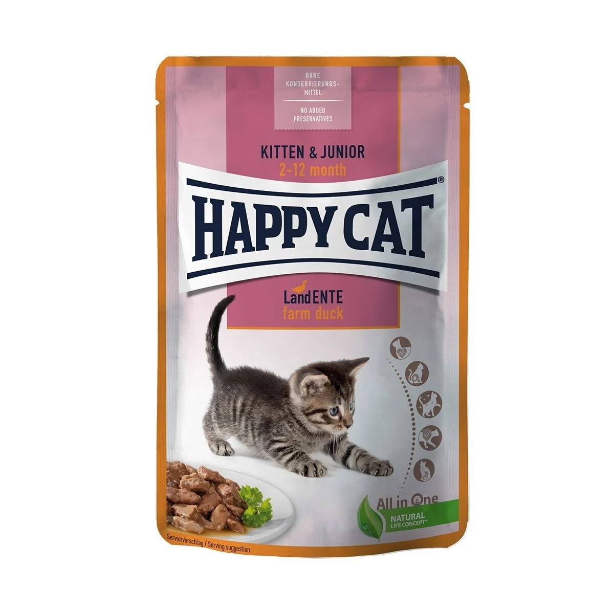 Happy Cat Kitten & Junior ankka 85 g