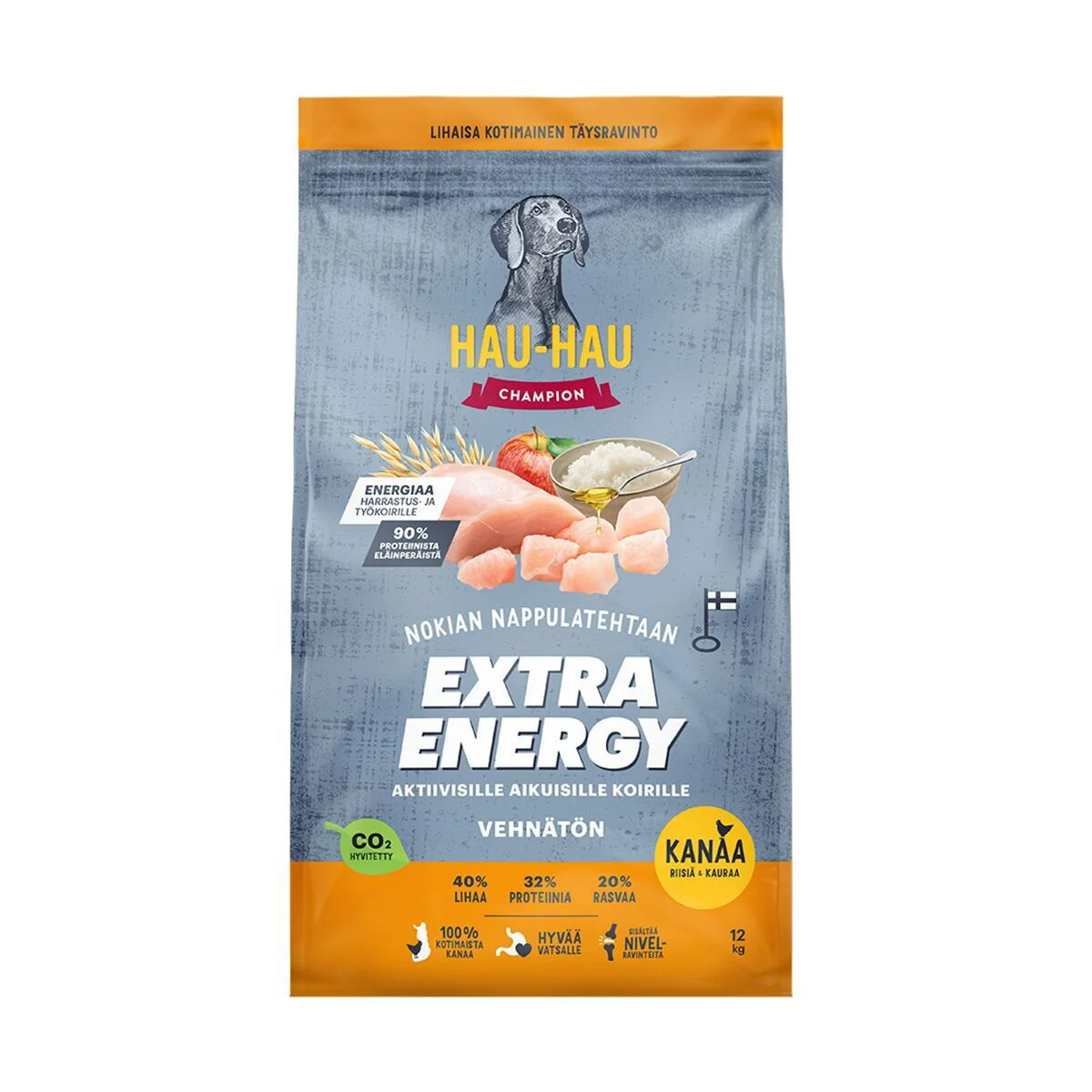 Hau-Hau Champion Extra Energia Kana, riisi ja kaura 12kg