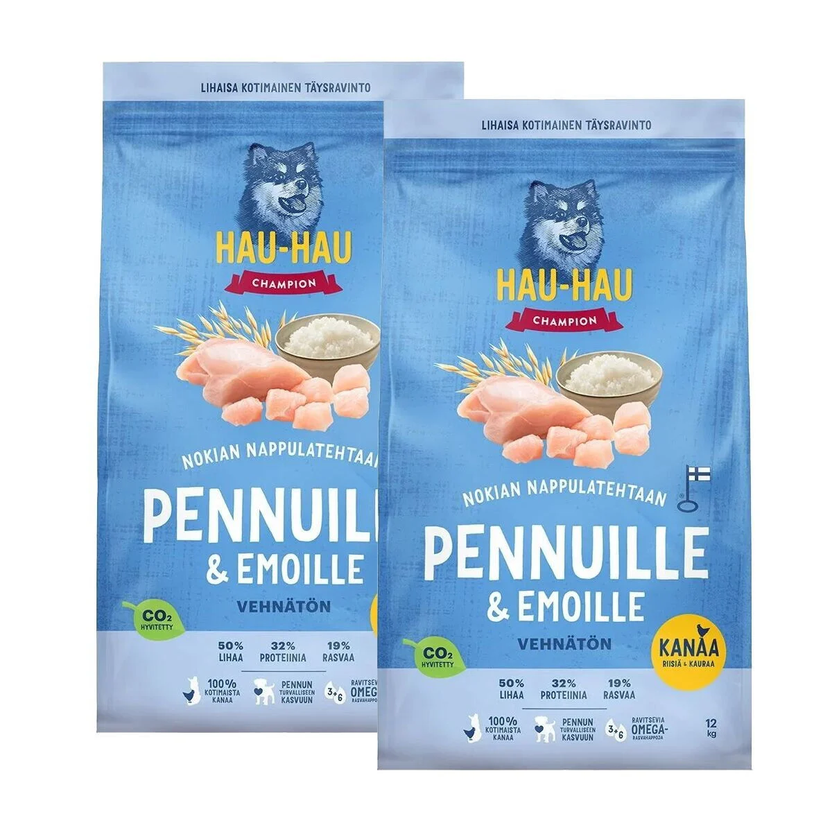 Hau-Hau Penturuoka kana, riisi ja kaura 2×12 kg