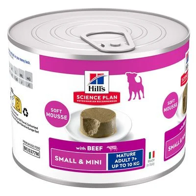 Hill's Science Plan Mature Small & Mini Mousse naudanliha (12 x 200 g)