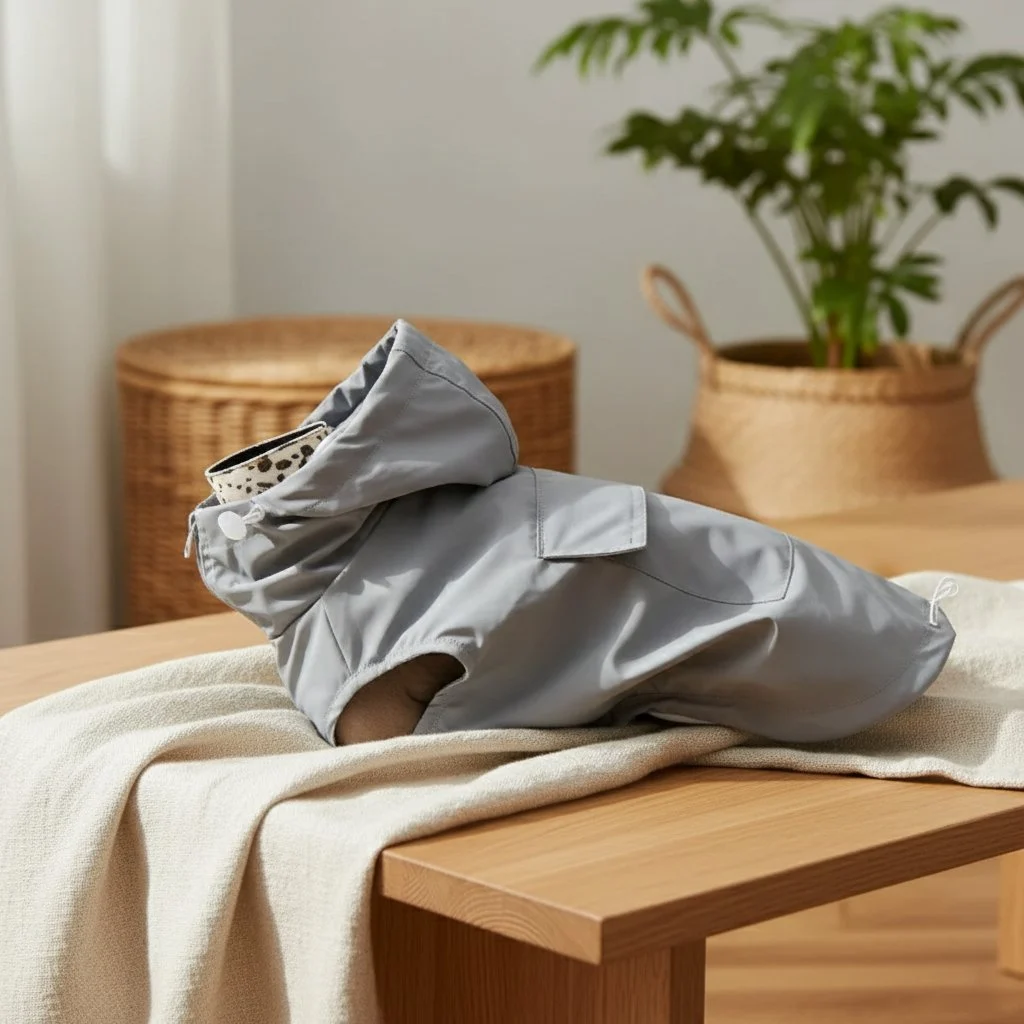 Huppullinen sadetakki vinttikoirille ja whippeteille