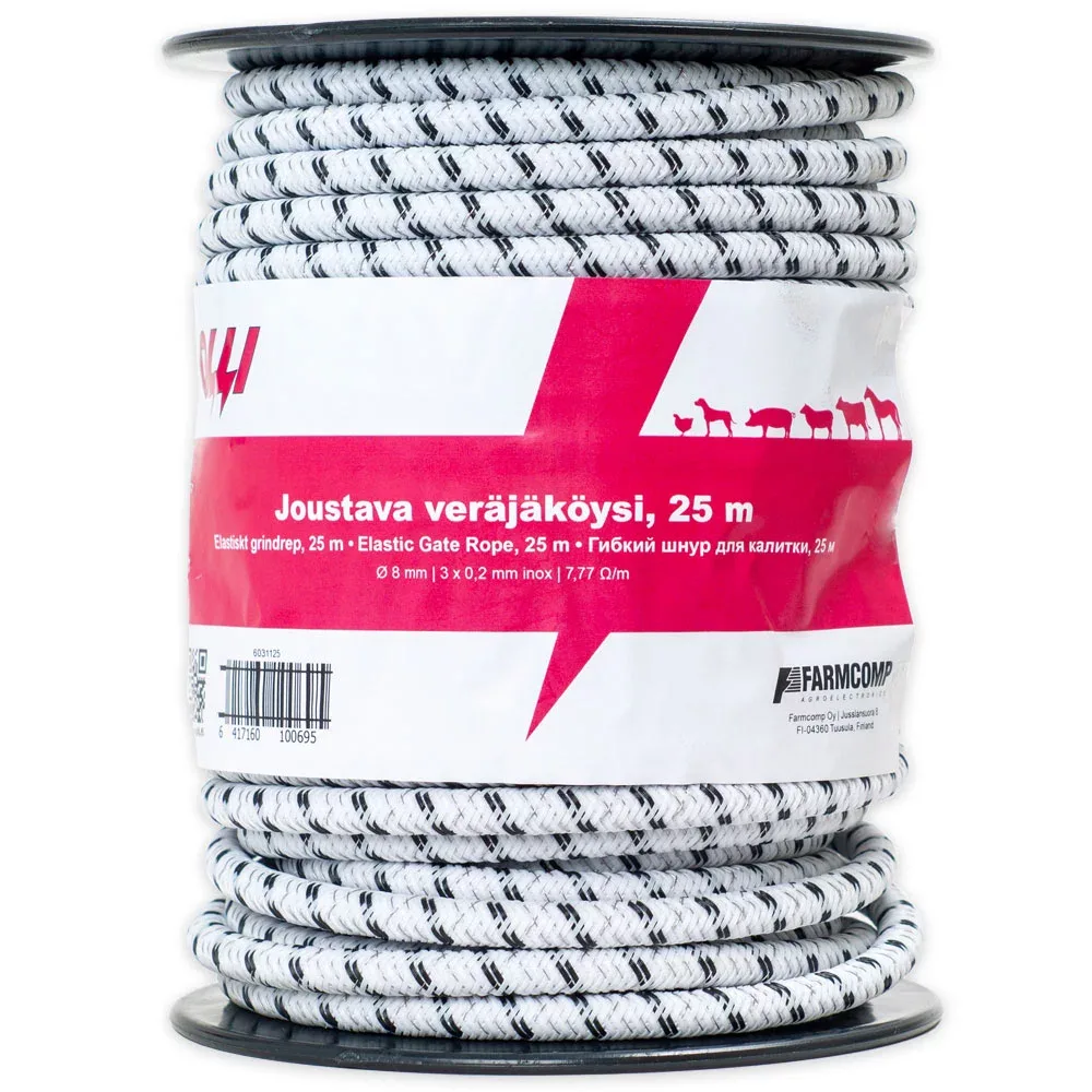 Joustava veräjäköysi 25 m