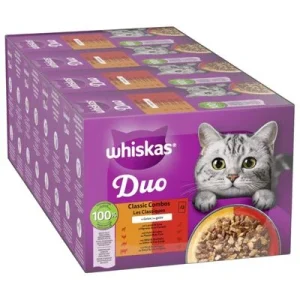 Jumbopakkaus: WHISKAS DUO -annospussit 96 x 85 g Classic Combos in Jelly