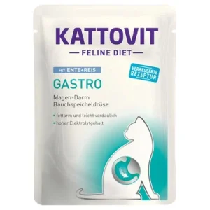 Kattovit Feline Gastro Pouch 24 x 85 g ankka & riisi