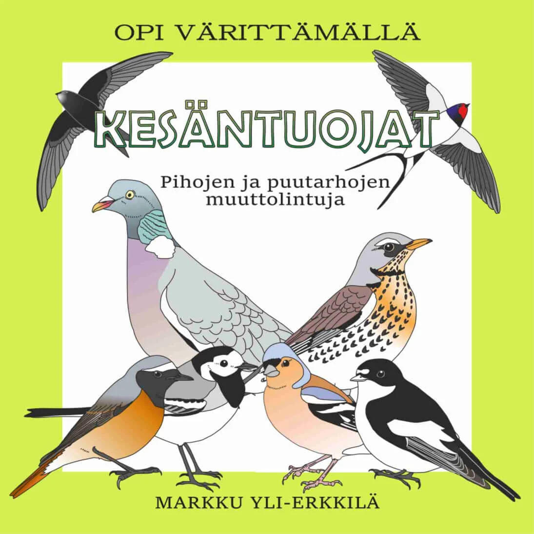 Kesäntuojat, pihojen ja puutarhojen muuttolintuja, opi värittämällä (2018) värityskirja - Image 2