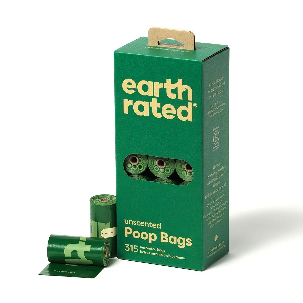 Koirankakkapussit Earth Rated PCR-muovia, hajusteeton