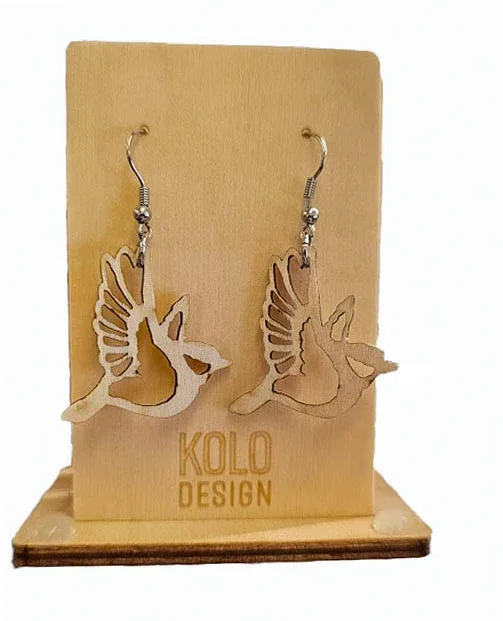 Kolo desing puiset korvakorut – linnut