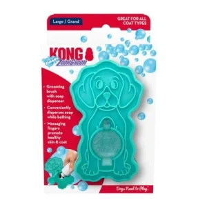 KONG Zoom Groom Bubbles täytettävä hierontaharja P 11,4 x L 7 x K 7 cm