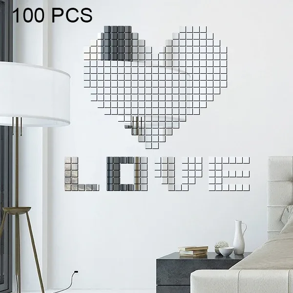Koristepeilisarja 3D 100kpl Silver