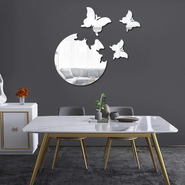 Koristepeilisarja 3D 4kpl/Set Butterfly Silver