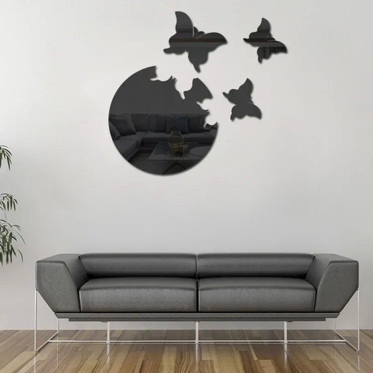 Koristepeilisarja 3D 4kpl/Set ButterflyBlack