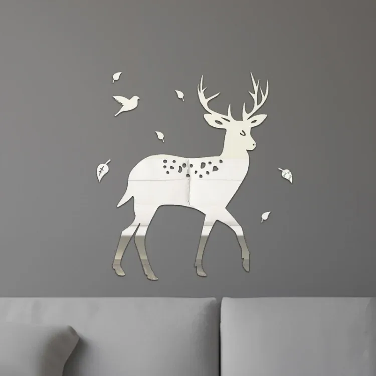 Koristepeilisarja 3D 8kpl/Set Deer Silver