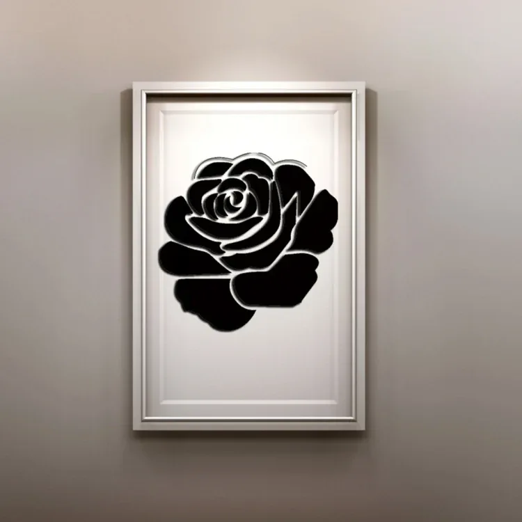 Koristepeilisarja 3D Flower 22cm Black