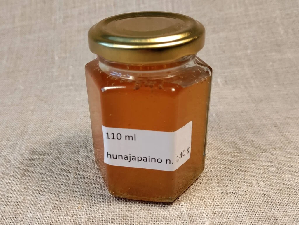 Lasipurkki, kuusikulmainen 140 g, 110 ml