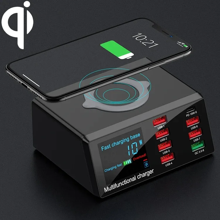Latausasema USB 9 in 1 QI Wireless