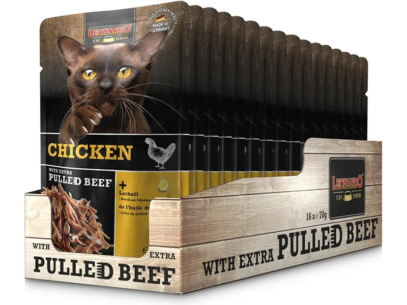 Leonardo Chicken + extra pulled Beef 70g, 16kpl/laatikko