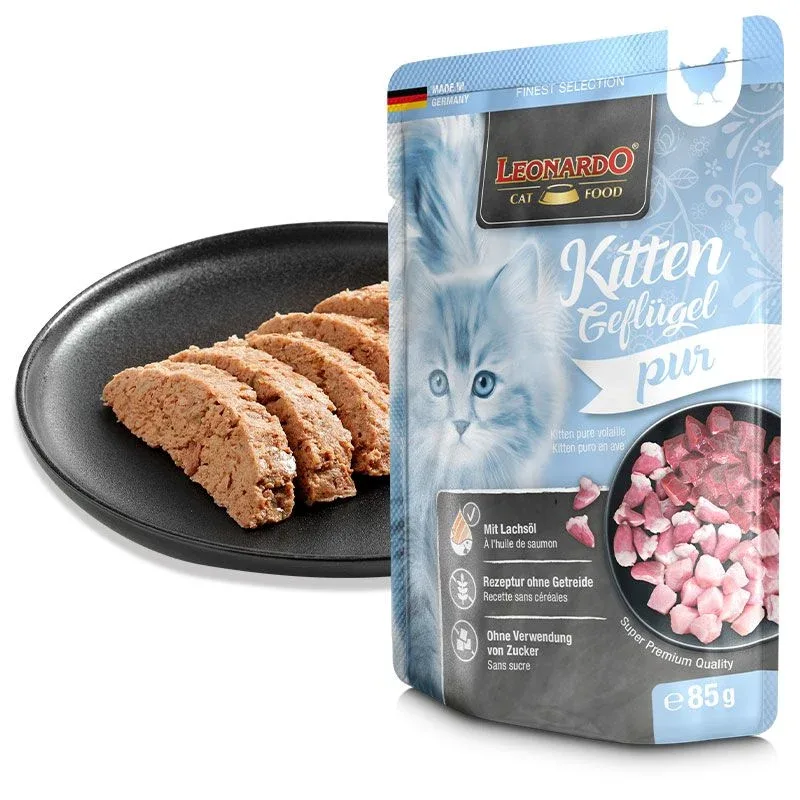 Leonardo Kitten Poultry 85g, 16kpl/laatikko