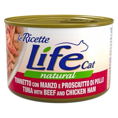 Life Cat 'Le Ricette' 4 x 150 g märkänä kissalle Tonnikala, naudanliha, kinkku