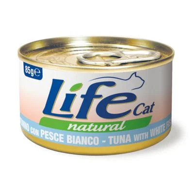 Life Cat Natural Adult 6 x 85 g tonnikala & valkoinen kala