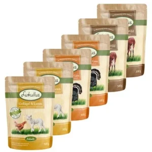 Lukullus Pouches -tuorepussit: säästöpakkaus 24 x 300 g lajitelma: "Regional" + "Mediterranean"
