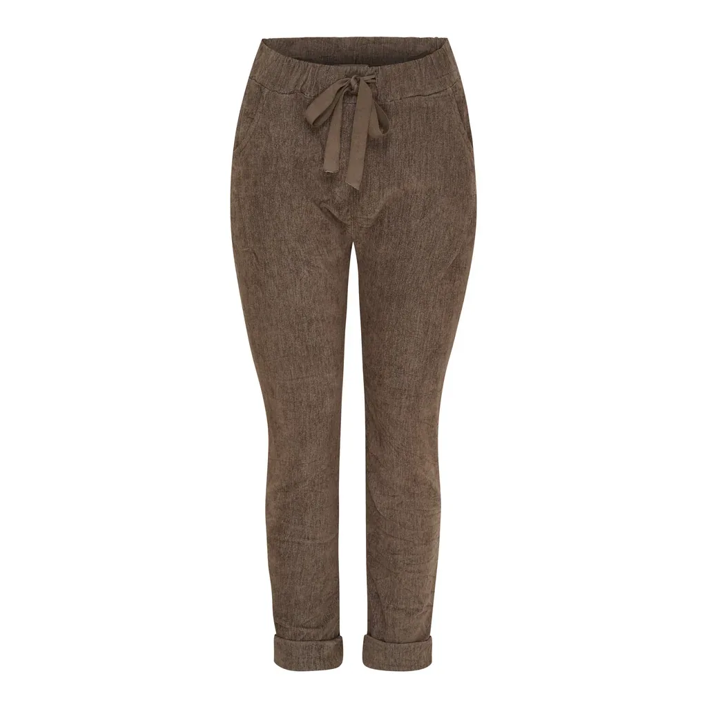 Marta du Chateau vakosamettihousu Pecan Taupe