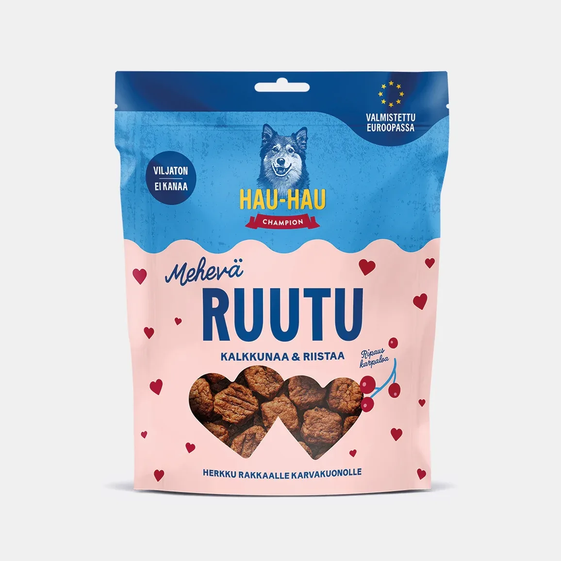 Mehevä Ruutu Kalkkunaa ja riistaa viljaton koiran herkku