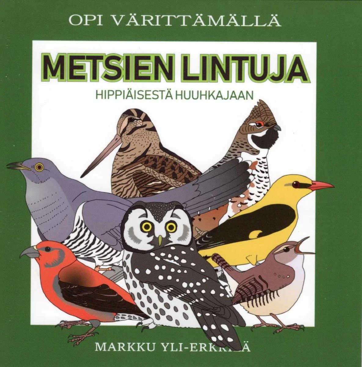 Metsien lintuja hippiäisestä huuhkajaan, opi värittämällä (2019) värityskirja - Image 2