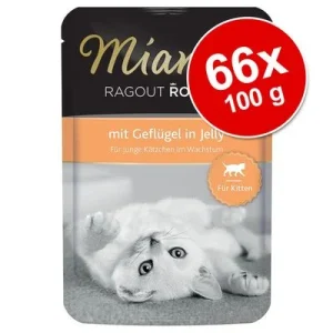 Miamor Ragout Royale Kitten -säästöpakkaus 66 x 100 g lajitelma: siipikarja & naudanliha