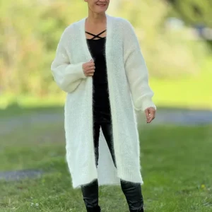 Mohairneuletakki Milana Luonnonvalkoinen