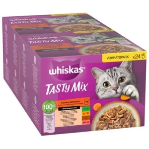 Monipakkaus WHISKAS TASTY MIX annospusseja 144 x 85 g Country Collection kastikkeessa