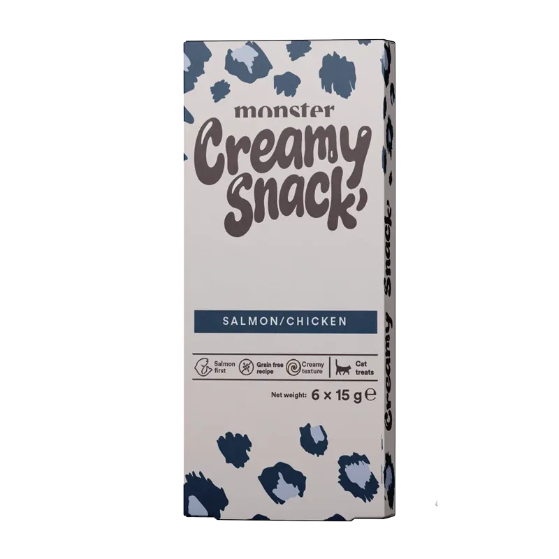 Monster Cat Creamy Snack Chicken/Salmon 6x15g – Kissan herkkutahna