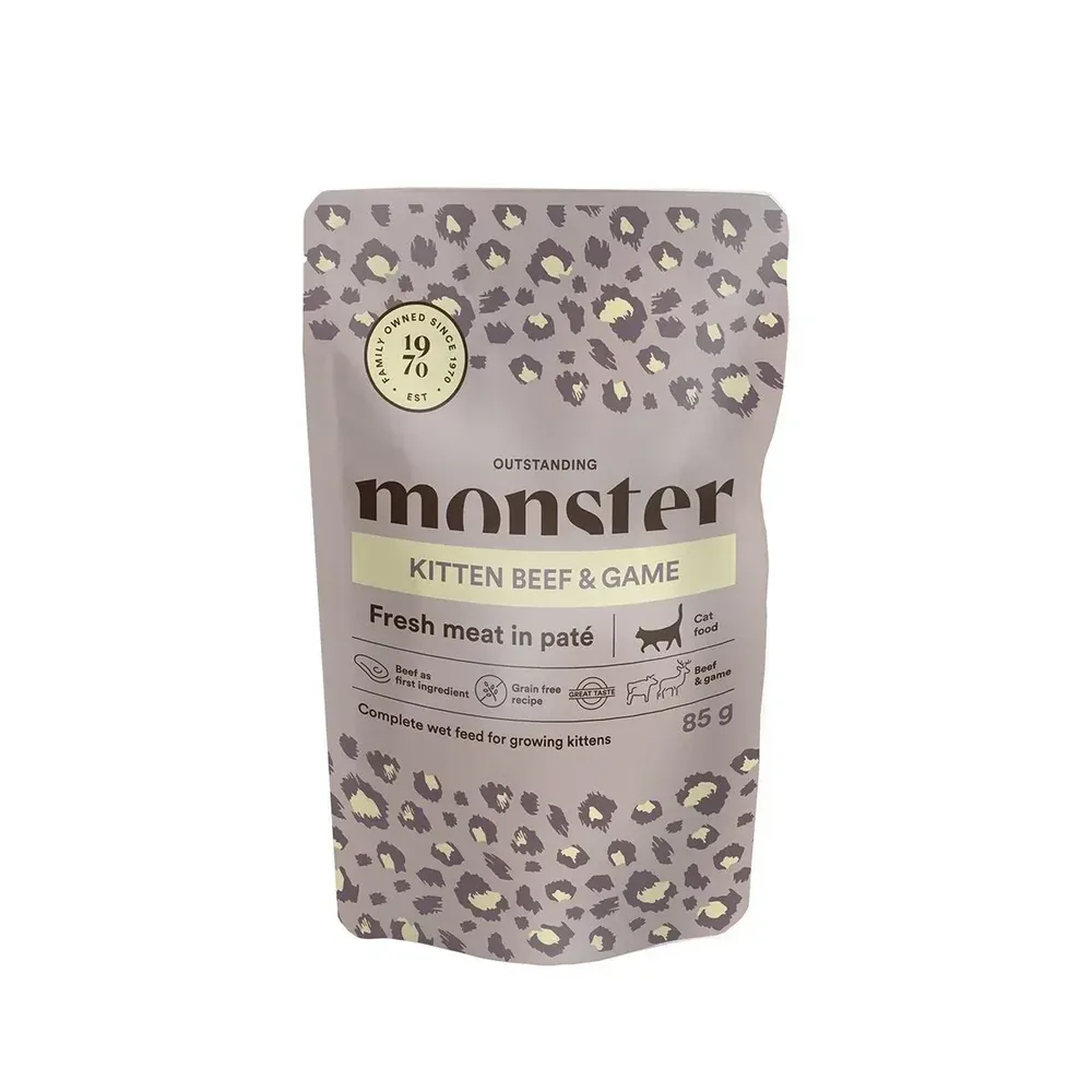 Monster Cat Kitten Pouches Beef&Game