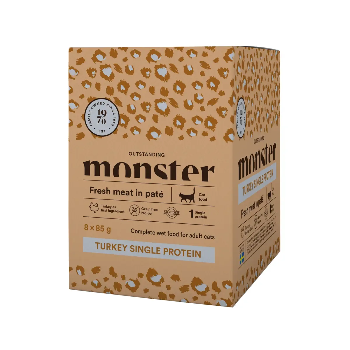 Monster Cat Pouches Adult Turkey 8 x 85g