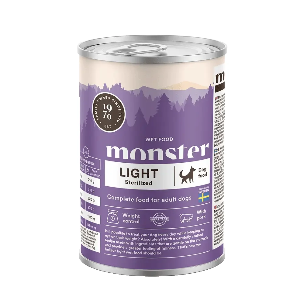 Monster Dog Adult Light/ Sterilized-märkäruoka 400g