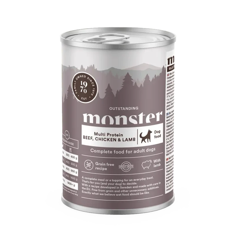 Monster Dog Multi Protein Beef, Chicken & Lamb 400g - Image 2