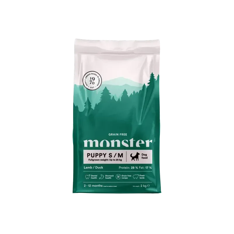 Monster Grain Free Puppy S/M Lamb/Duck